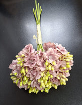 Buchet artificial frezii mov prăfuit – 35 cm, flori textile decorative